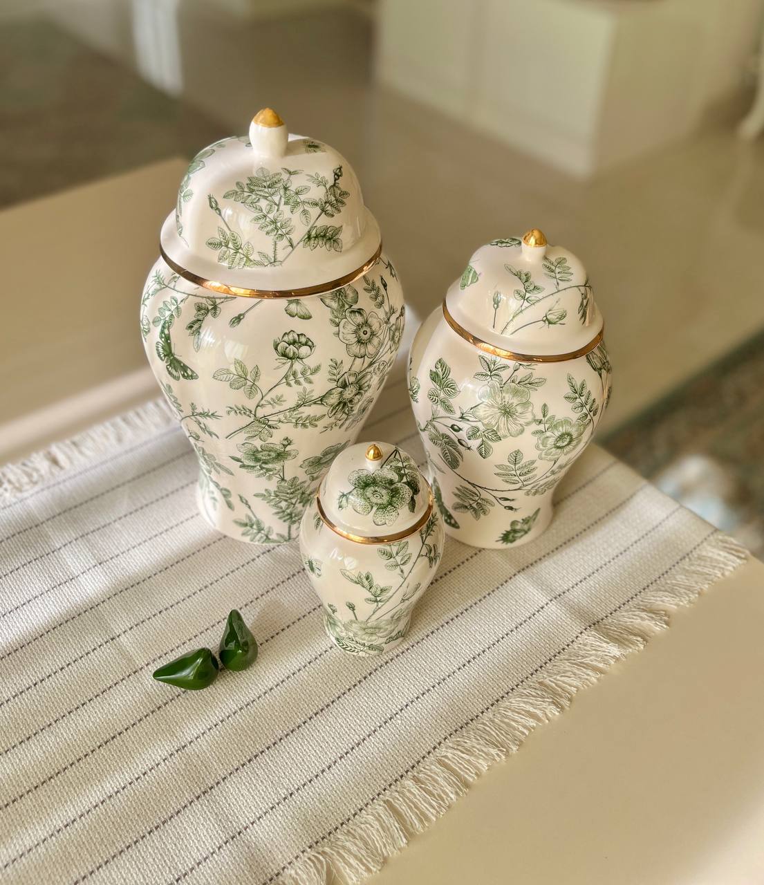 ست جینجر جار طرح اسپرینگ سبز