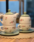 ست چای خوری دو نفره طرح گل رز برگ دار