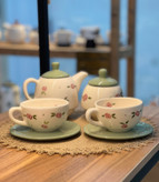 ست چای خوری دو نفره طرح گل رز برگ دار