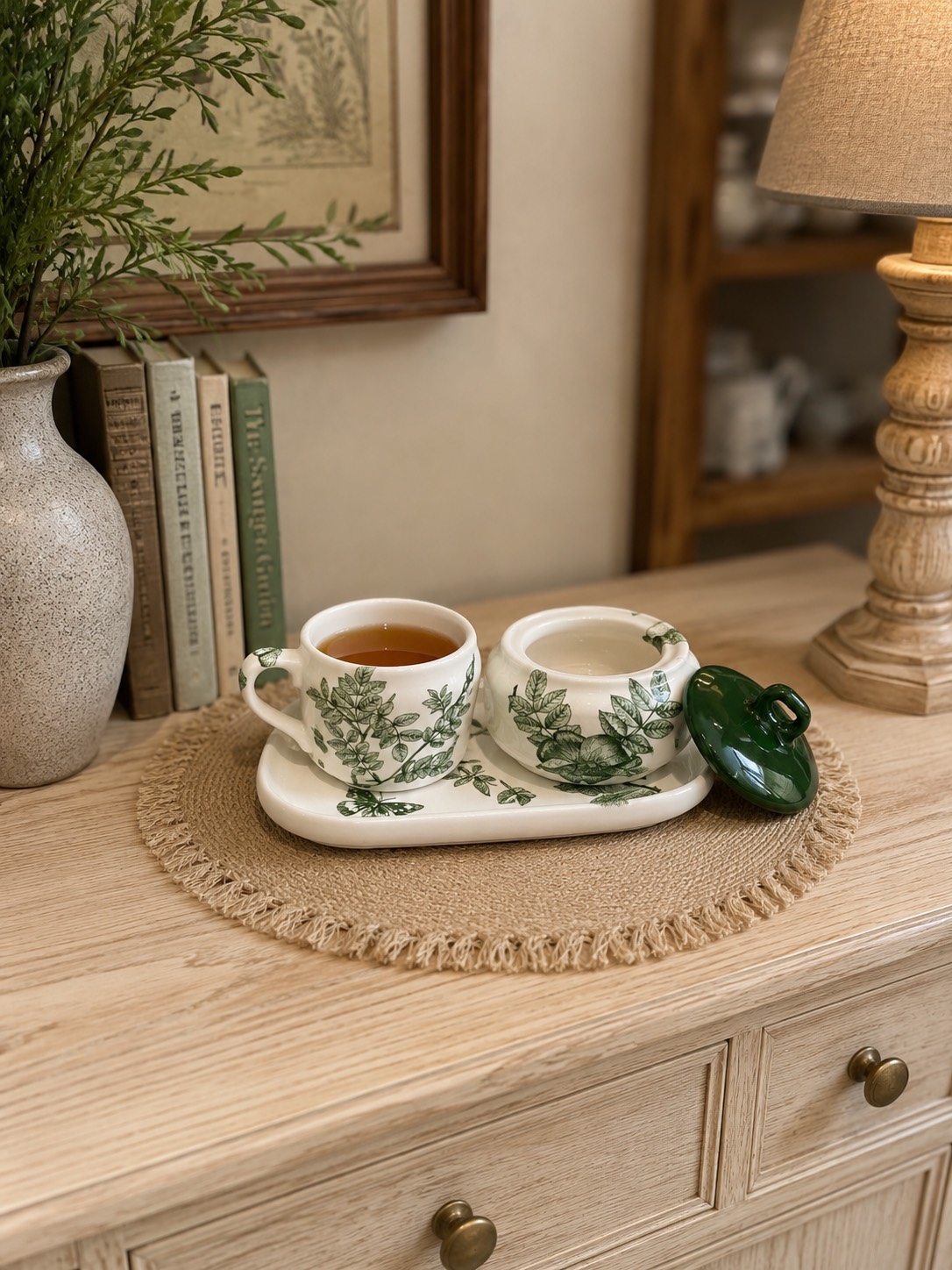 ست چای خوری طرح پرستو سبز